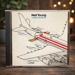 Neil Young Landing On Water CD West German Pressing Full Silver Hub Target Geffe